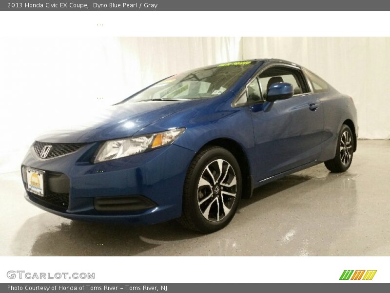 Dyno Blue Pearl / Gray 2013 Honda Civic EX Coupe
