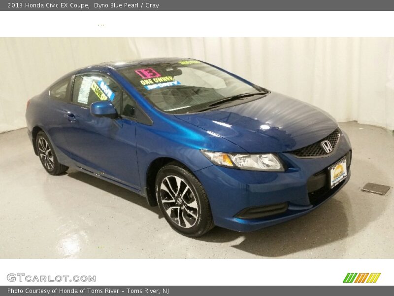 Dyno Blue Pearl / Gray 2013 Honda Civic EX Coupe