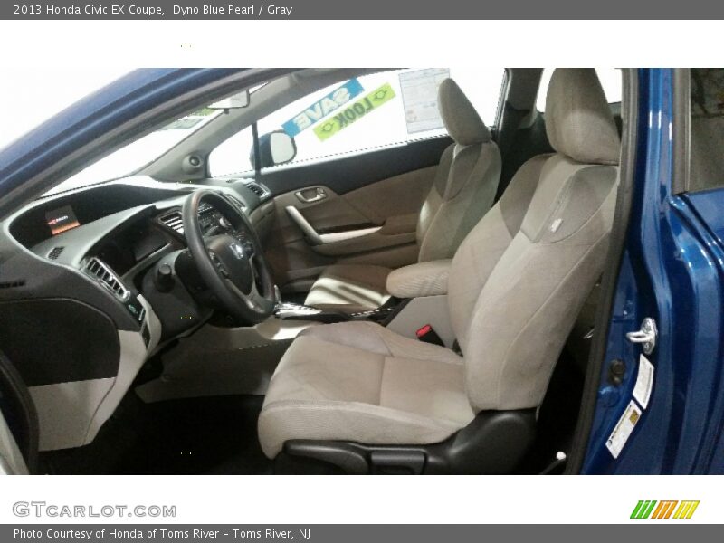 Dyno Blue Pearl / Gray 2013 Honda Civic EX Coupe