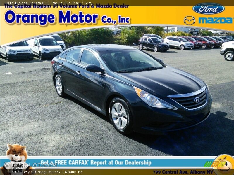 Pacific Blue Pearl / Gray 2014 Hyundai Sonata GLS