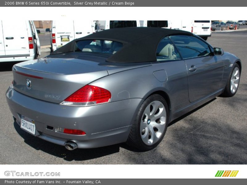 Silver Grey Metallic / Cream Beige 2006 BMW 6 Series 650i Convertible