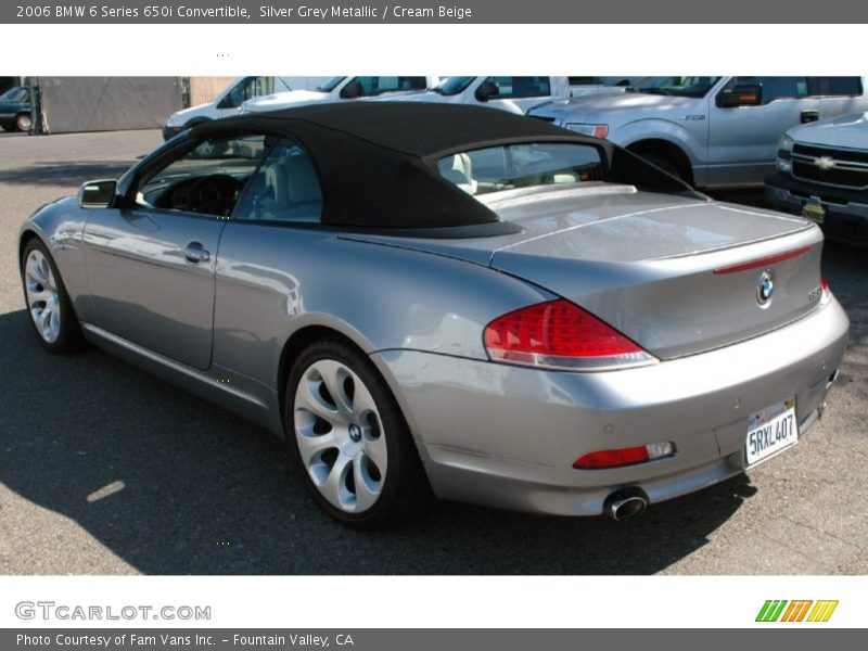 Silver Grey Metallic / Cream Beige 2006 BMW 6 Series 650i Convertible