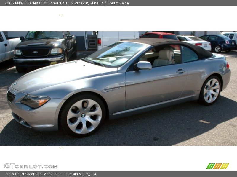 Silver Grey Metallic / Cream Beige 2006 BMW 6 Series 650i Convertible