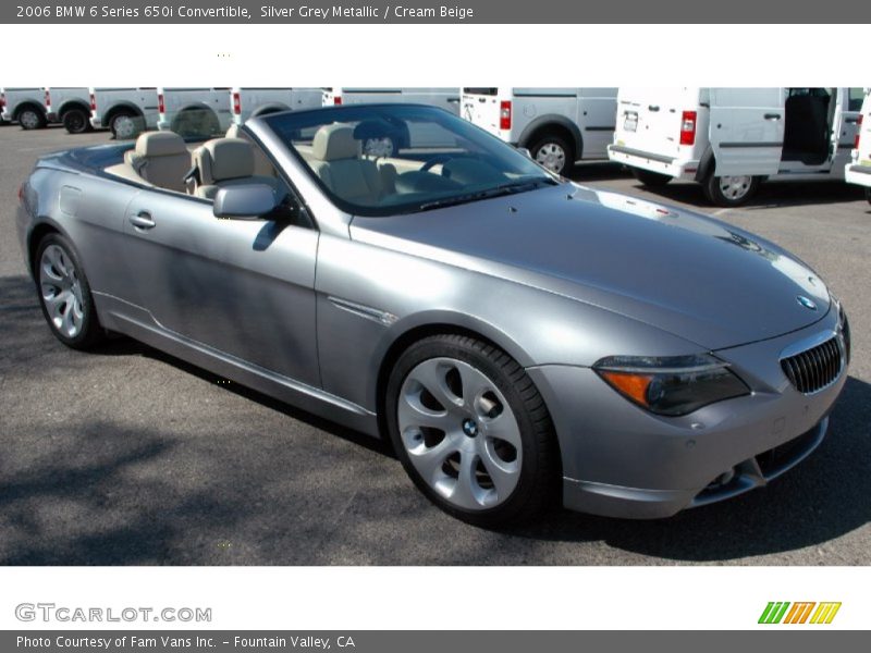 Silver Grey Metallic / Cream Beige 2006 BMW 6 Series 650i Convertible