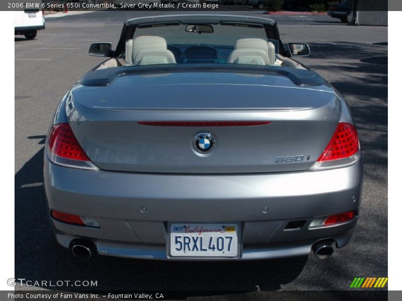 Silver Grey Metallic / Cream Beige 2006 BMW 6 Series 650i Convertible