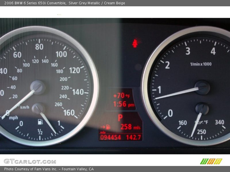 Silver Grey Metallic / Cream Beige 2006 BMW 6 Series 650i Convertible