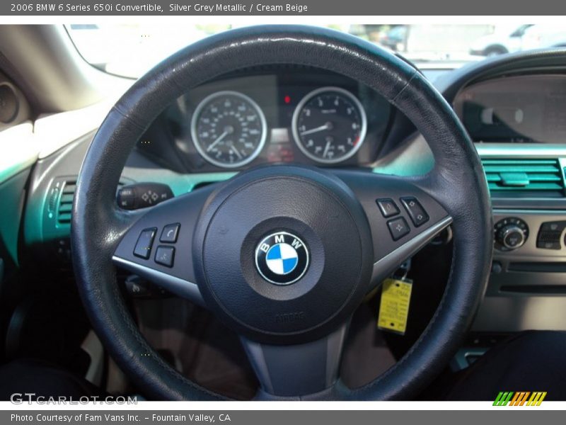 Silver Grey Metallic / Cream Beige 2006 BMW 6 Series 650i Convertible