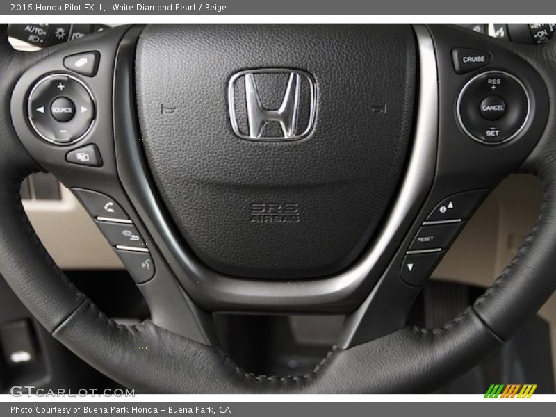 White Diamond Pearl / Beige 2016 Honda Pilot EX-L