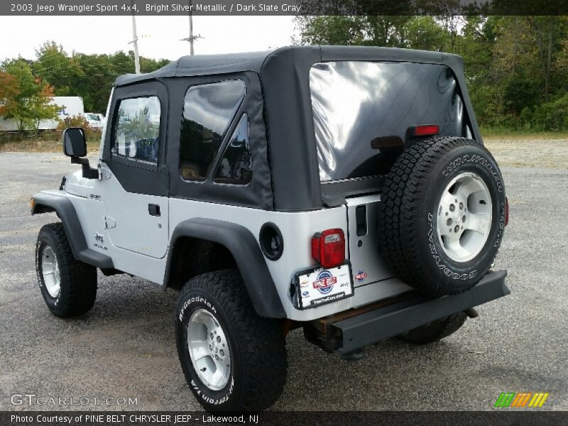 Bright Silver Metallic / Dark Slate Gray 2003 Jeep Wrangler Sport 4x4