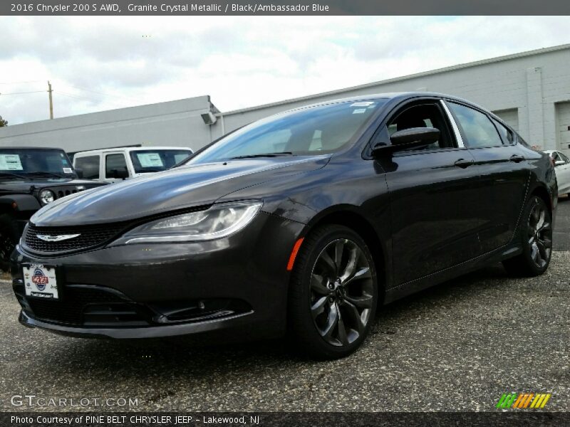 Granite Crystal Metallic / Black/Ambassador Blue 2016 Chrysler 200 S AWD