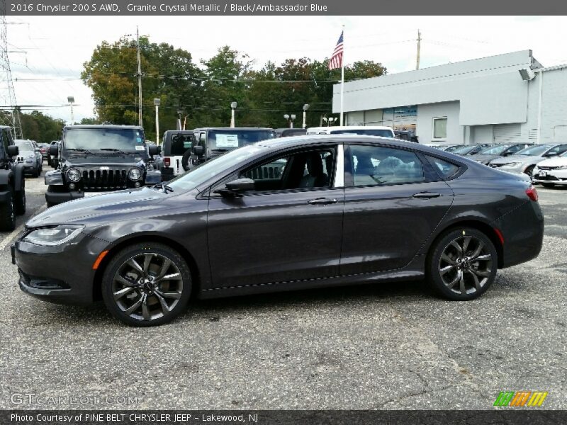 Granite Crystal Metallic / Black/Ambassador Blue 2016 Chrysler 200 S AWD