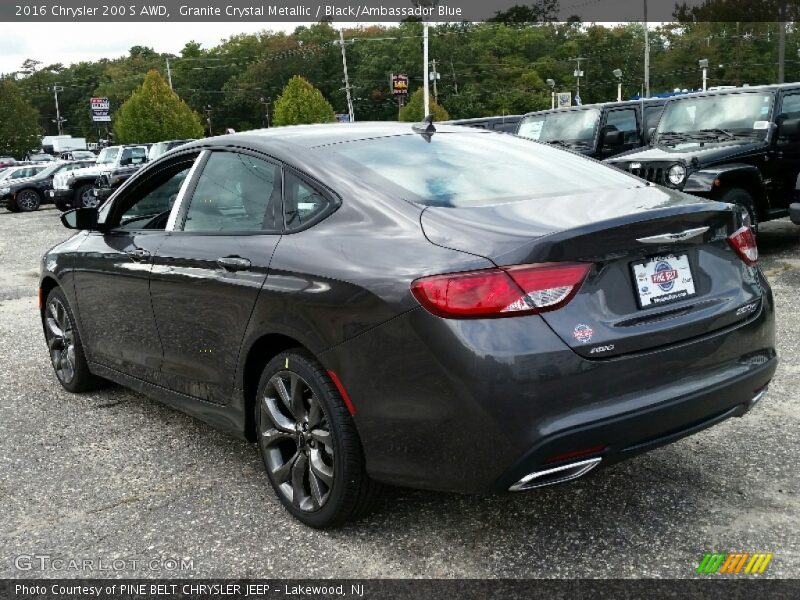 Granite Crystal Metallic / Black/Ambassador Blue 2016 Chrysler 200 S AWD