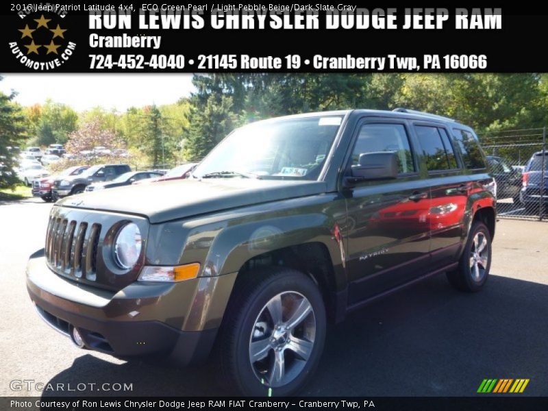 ECO Green Pearl / Light Pebble Beige/Dark Slate Gray 2016 Jeep Patriot Latitude 4x4