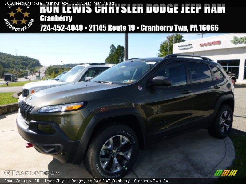 ECO Green Pearl / Black 2016 Jeep Cherokee Trailhawk 4x4