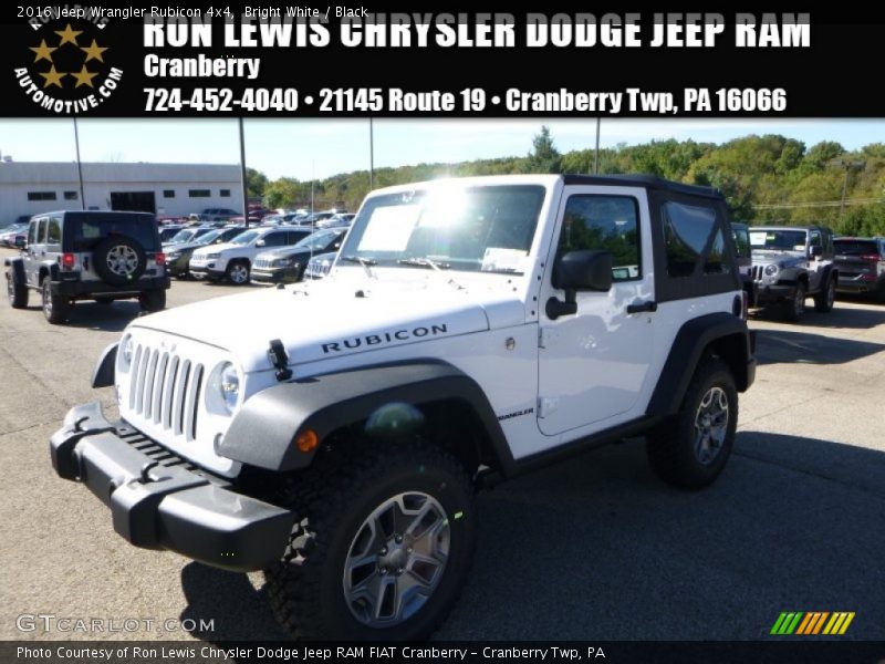 Bright White / Black 2016 Jeep Wrangler Rubicon 4x4