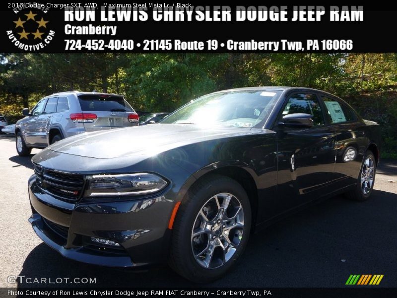 Maximum Steel Metallic / Black 2016 Dodge Charger SXT AWD
