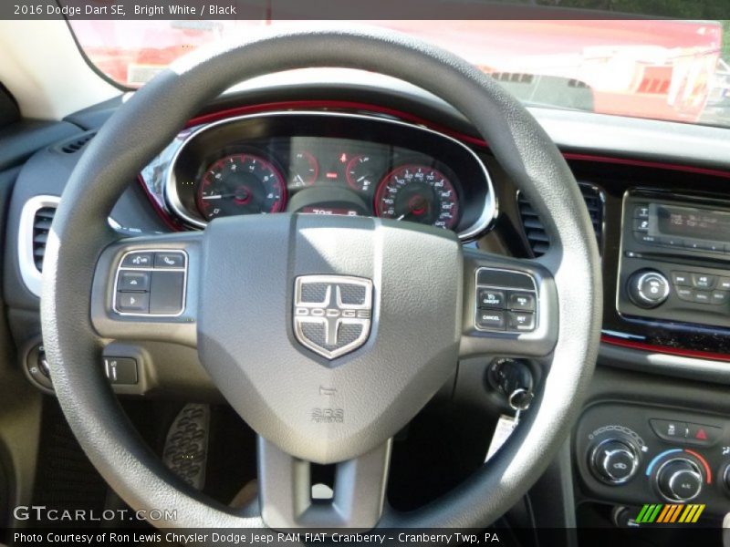 Bright White / Black 2016 Dodge Dart SE