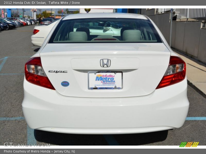 Taffeta White / Stone 2012 Honda Civic EX Sedan