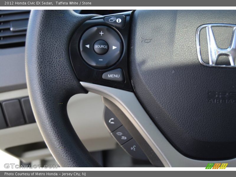 Taffeta White / Stone 2012 Honda Civic EX Sedan