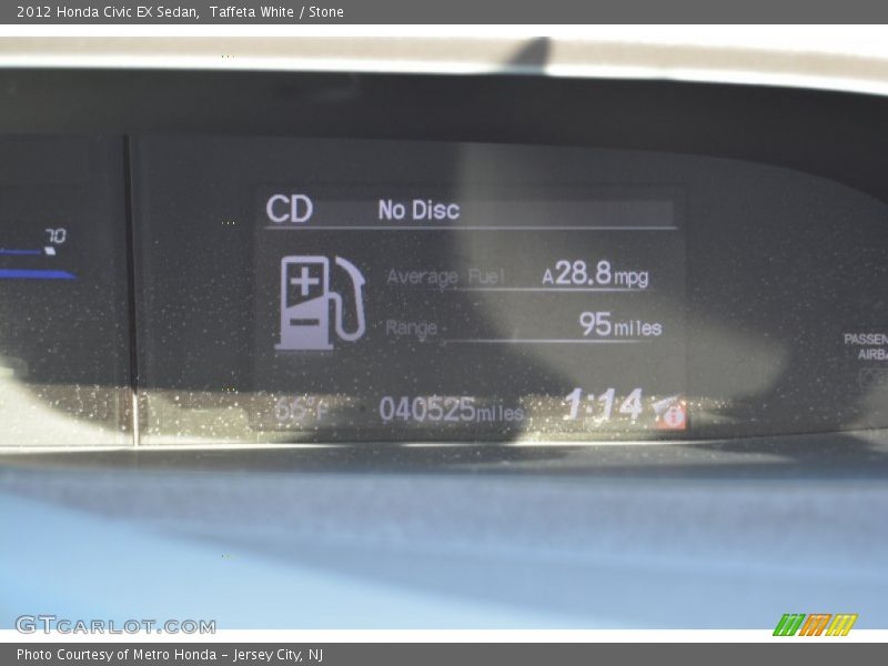 Taffeta White / Stone 2012 Honda Civic EX Sedan