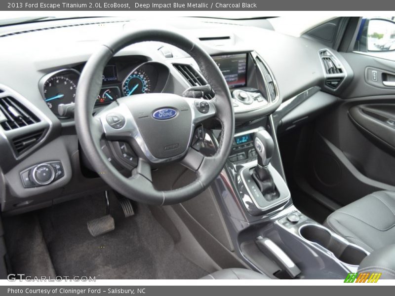 Deep Impact Blue Metallic / Charcoal Black 2013 Ford Escape Titanium 2.0L EcoBoost