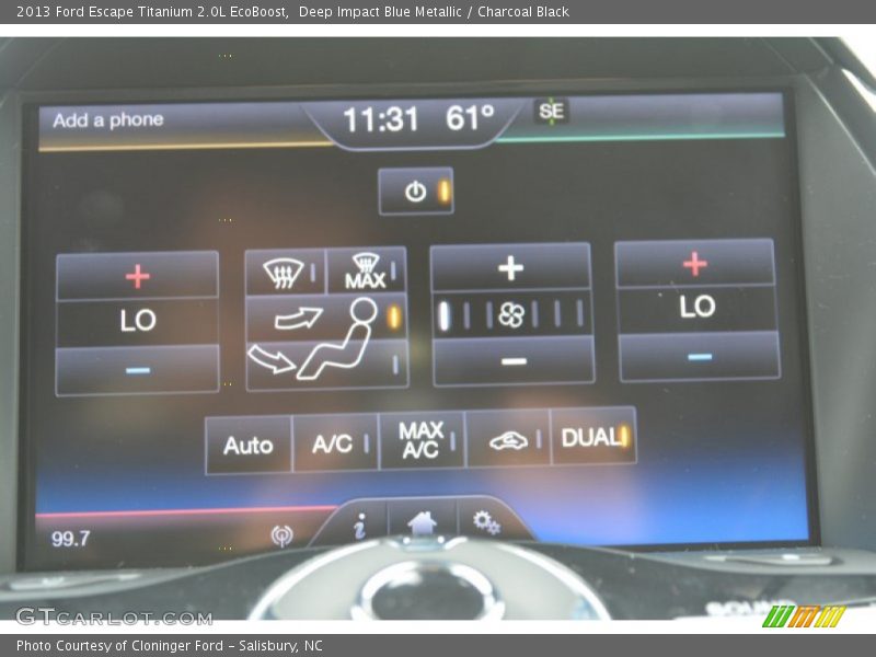 Deep Impact Blue Metallic / Charcoal Black 2013 Ford Escape Titanium 2.0L EcoBoost