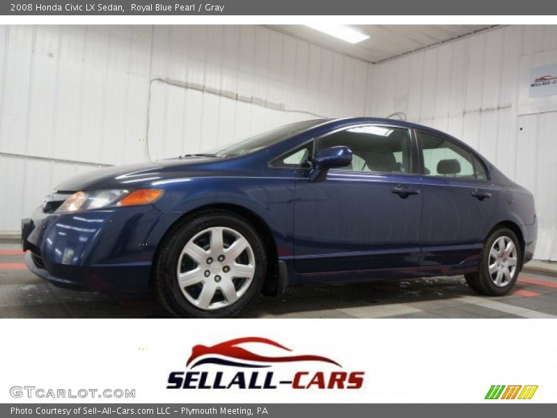 Royal Blue Pearl / Gray 2008 Honda Civic LX Sedan