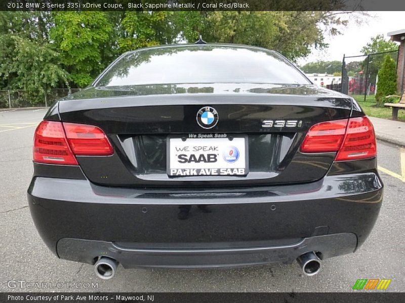 Black Sapphire Metallic / Coral Red/Black 2012 BMW 3 Series 335i xDrive Coupe