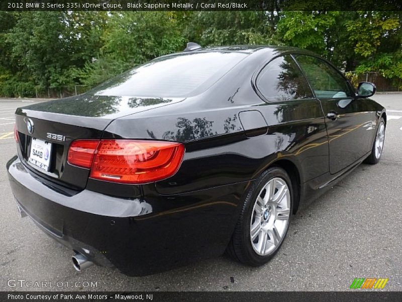 Black Sapphire Metallic / Coral Red/Black 2012 BMW 3 Series 335i xDrive Coupe