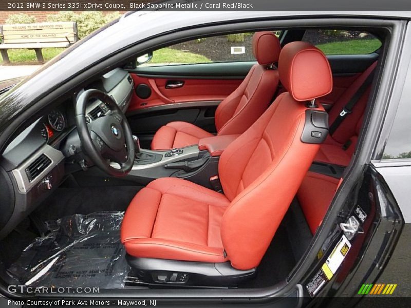 Black Sapphire Metallic / Coral Red/Black 2012 BMW 3 Series 335i xDrive Coupe