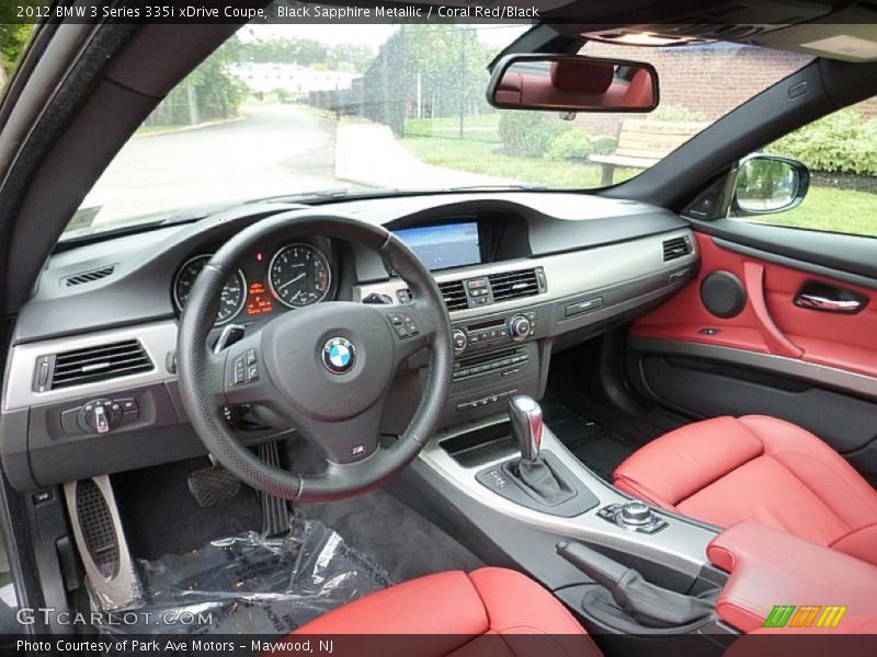 Black Sapphire Metallic / Coral Red/Black 2012 BMW 3 Series 335i xDrive Coupe