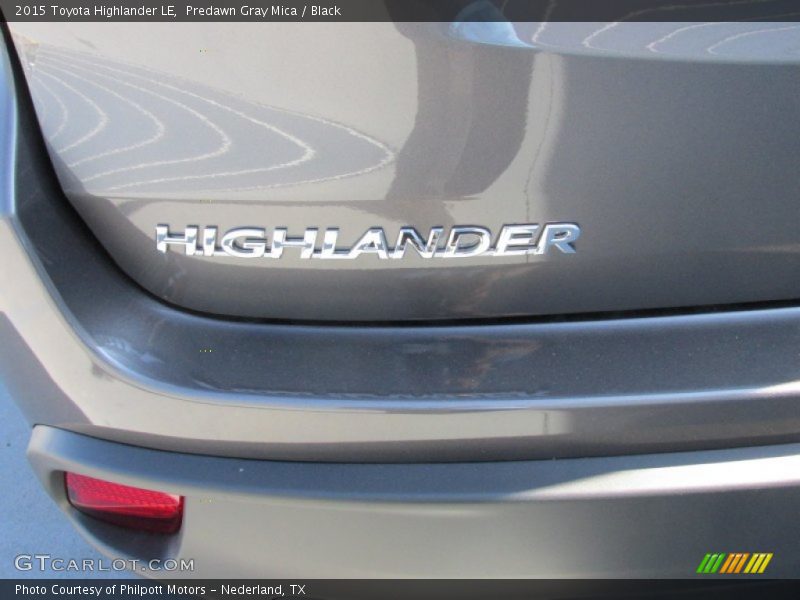 Predawn Gray Mica / Black 2015 Toyota Highlander LE