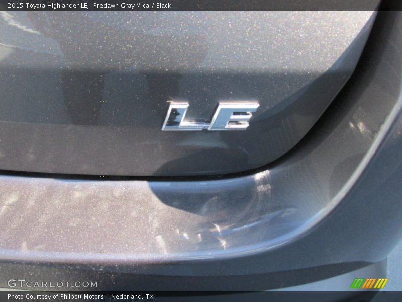 Predawn Gray Mica / Black 2015 Toyota Highlander LE
