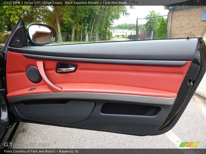 Black Sapphire Metallic / Coral Red/Black 2012 BMW 3 Series 335i xDrive Coupe