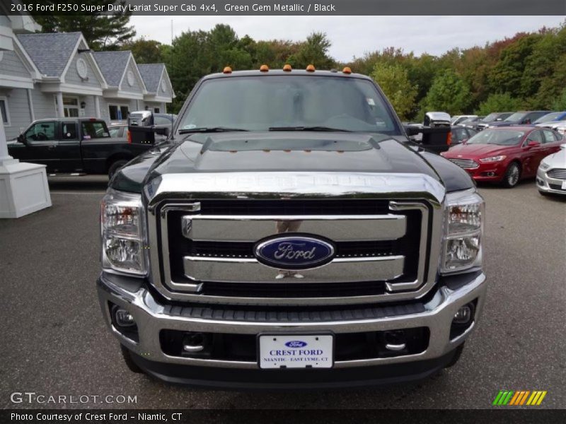 Green Gem Metallic / Black 2016 Ford F250 Super Duty Lariat Super Cab 4x4