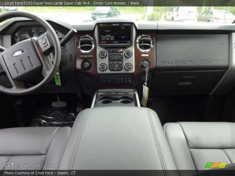 Green Gem Metallic / Black 2016 Ford F250 Super Duty Lariat Super Cab 4x4