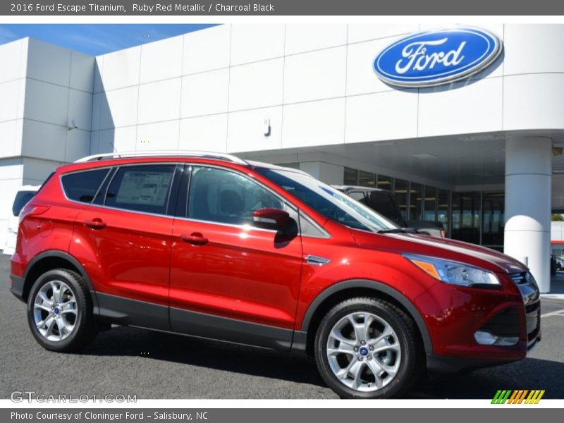 Ruby Red Metallic / Charcoal Black 2016 Ford Escape Titanium