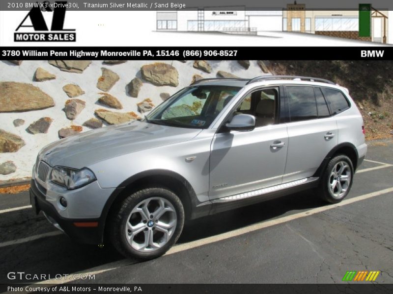 Titanium Silver Metallic / Sand Beige 2010 BMW X3 xDrive30i