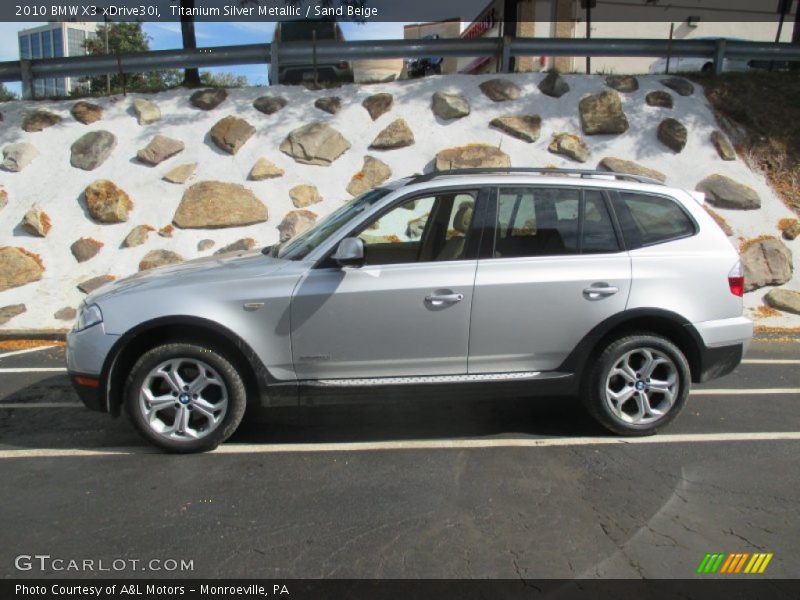 Titanium Silver Metallic / Sand Beige 2010 BMW X3 xDrive30i