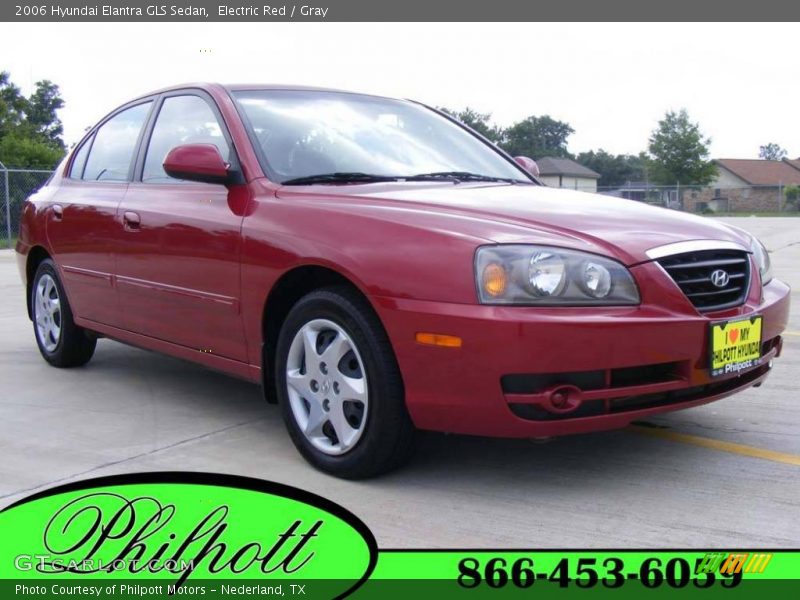 Electric Red / Gray 2006 Hyundai Elantra GLS Sedan