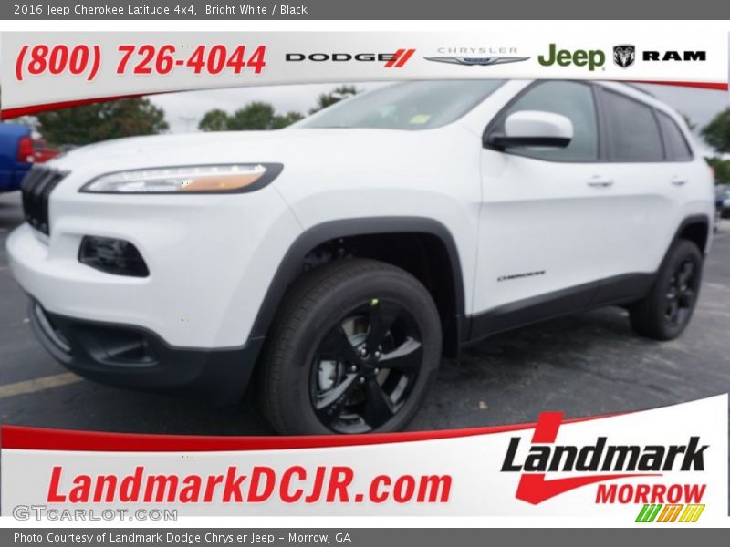 Bright White / Black 2016 Jeep Cherokee Latitude 4x4