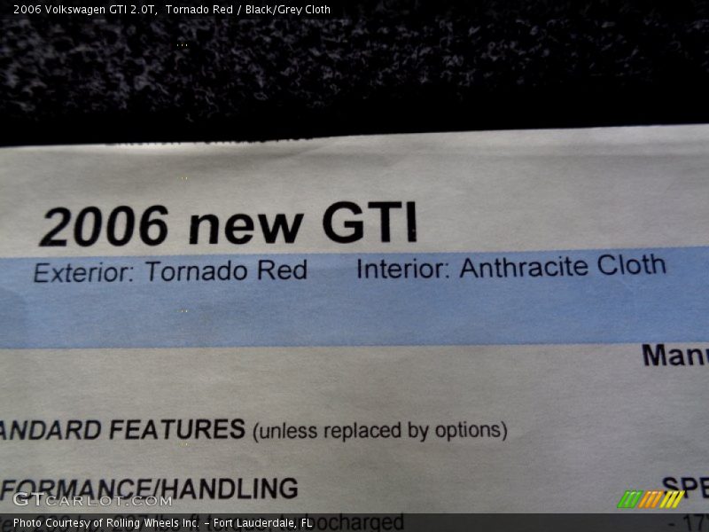 Tornado Red / Black/Grey Cloth 2006 Volkswagen GTI 2.0T