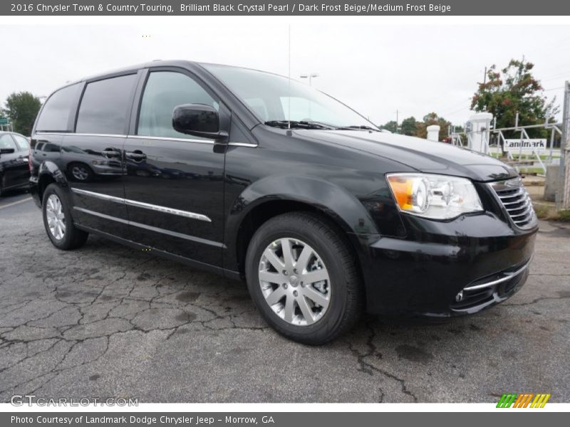 Brilliant Black Crystal Pearl / Dark Frost Beige/Medium Frost Beige 2016 Chrysler Town & Country Touring