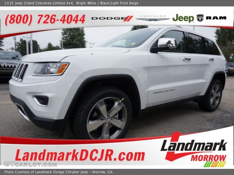 Bright White / Black/Light Frost Beige 2015 Jeep Grand Cherokee Limited 4x4