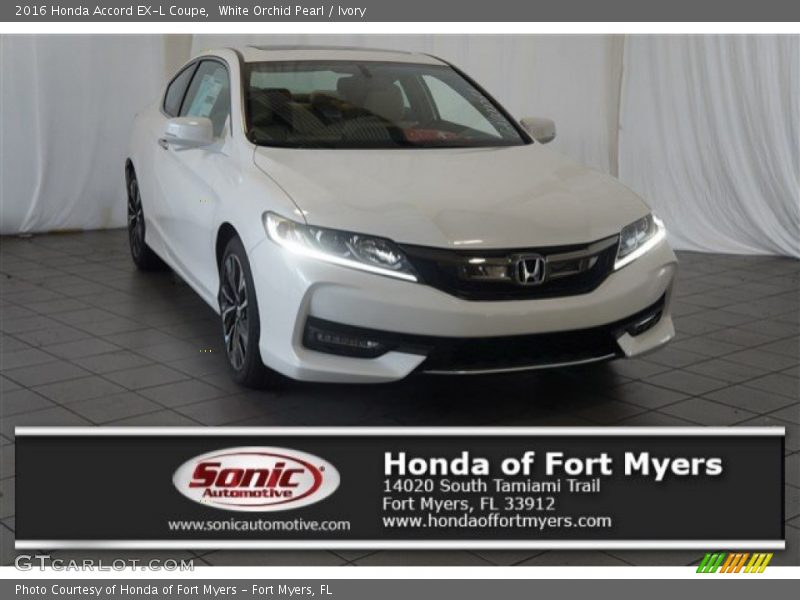 White Orchid Pearl / Ivory 2016 Honda Accord EX-L Coupe