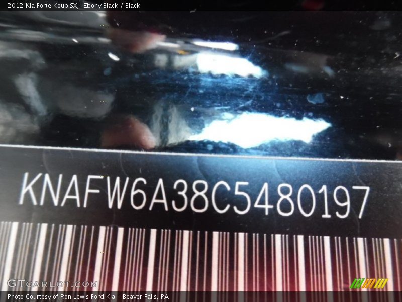 Ebony Black / Black 2012 Kia Forte Koup SX