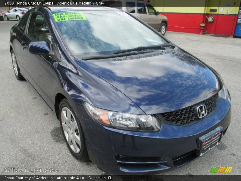 Atomic Blue Metallic / Gray 2009 Honda Civic LX Coupe