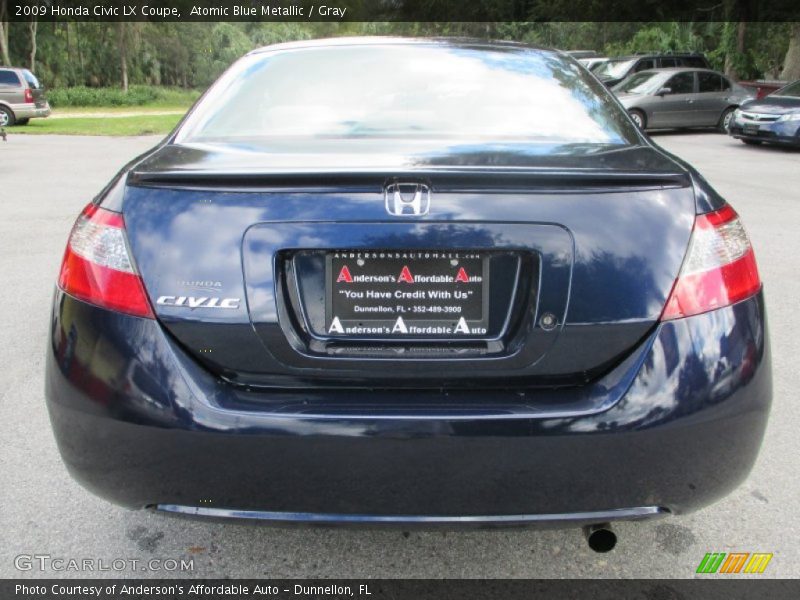 Atomic Blue Metallic / Gray 2009 Honda Civic LX Coupe