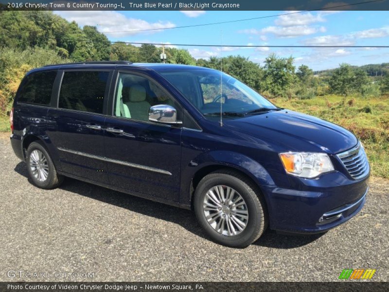True Blue Pearl / Black/Light Graystone 2016 Chrysler Town & Country Touring-L