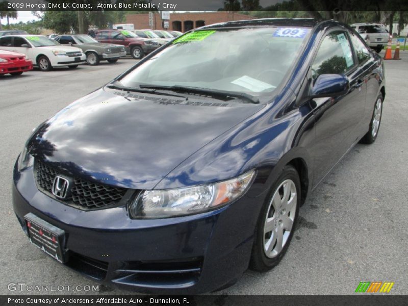 Atomic Blue Metallic / Gray 2009 Honda Civic LX Coupe